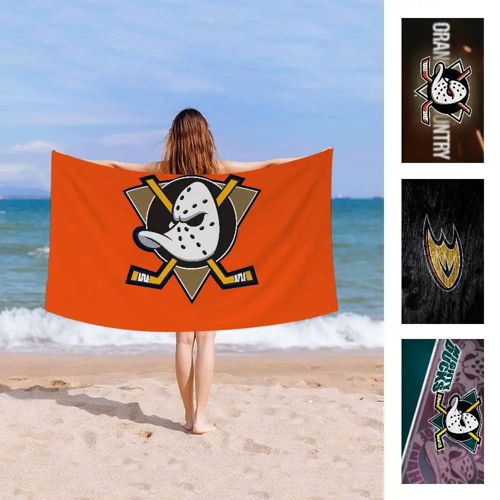 Toalha de praia de microfibra A-Anaheim D-Ducks, absorvente, de secagem rápida, macia, para ioga, natação, resort, montanhismo