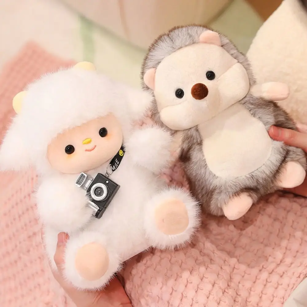 

PP Cotton White Sheep Plush Toys Moving Singing Animal Bear Hedgehog Doll Fluffy Collection Scarf Lamb Intelligent Stuffed Dolls