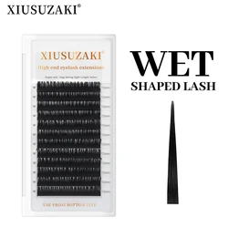XIUSUZAKI Wet Eyelash Extension Manga Wispy Cosplay Type Spikes Lashes Extensions Russia Volume Premade Fans Lashes Supplies