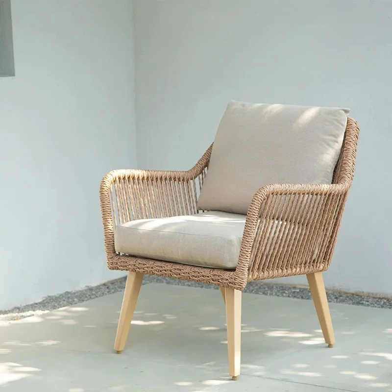 AACourtyard A Table With Two Chairs Combination Modern Simple Leisure Rattan Chair Three-Piece Outdoor Tea Table And Chair