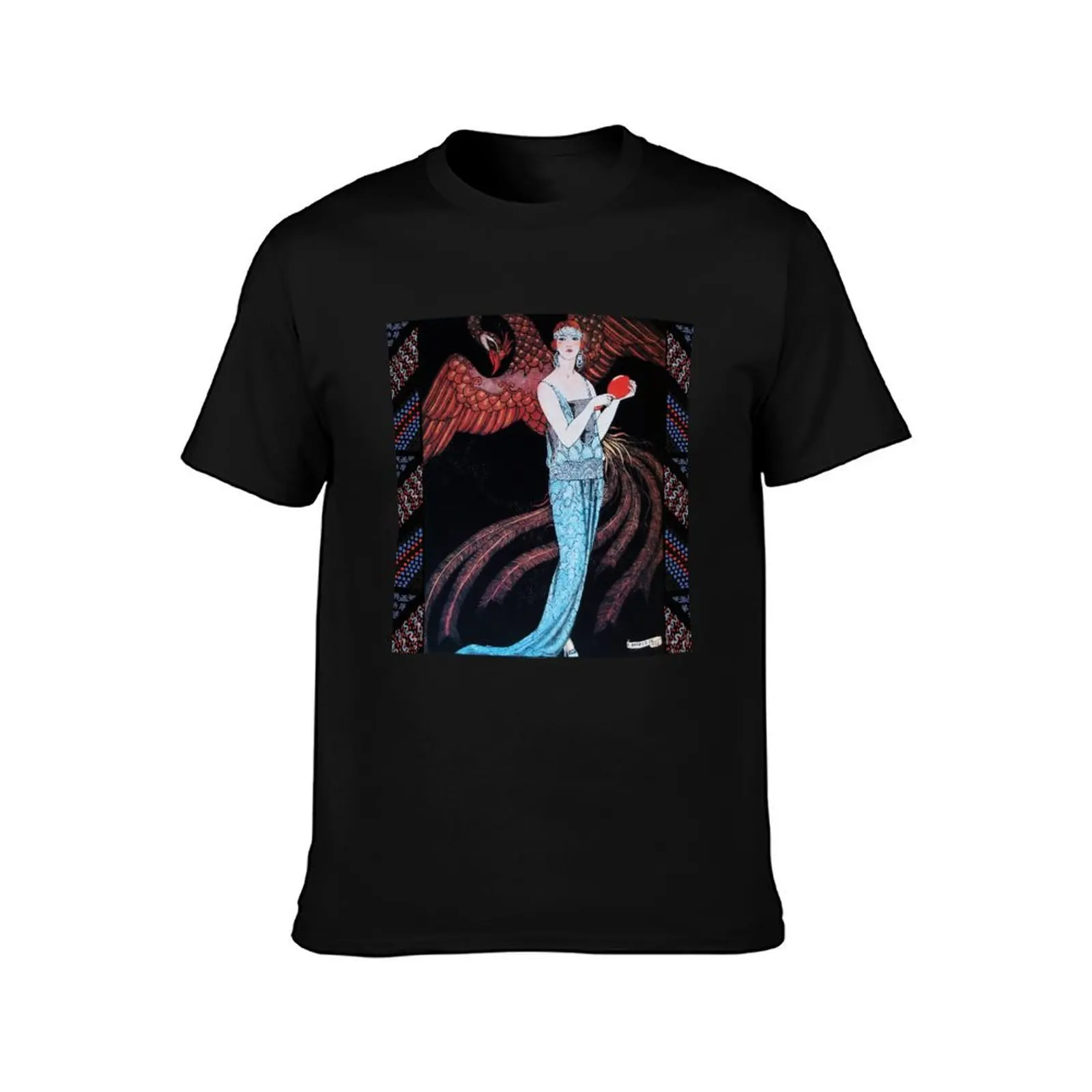 WOMAN BEAUTY AND PHOENIX, ART DECO FASHION,MAKE UP ARTIST T-Shirt Worker Basic Short Sleeve Tee T-Shirt