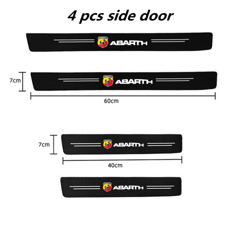 3D Carbon Fiber Protector Strip Auto Bumper Door Sill Anti-stepping Sticker For Fiat Abarth 595 Abarth 500 abarth 124 spider - view 5