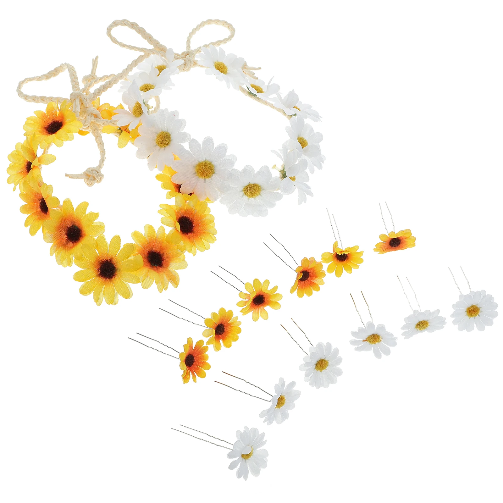 

16Pcs Sunflower Hair Accessories Wedding Headbands Bridal Headpiece Clips Elegant Lightweight Party Hair Decoration
