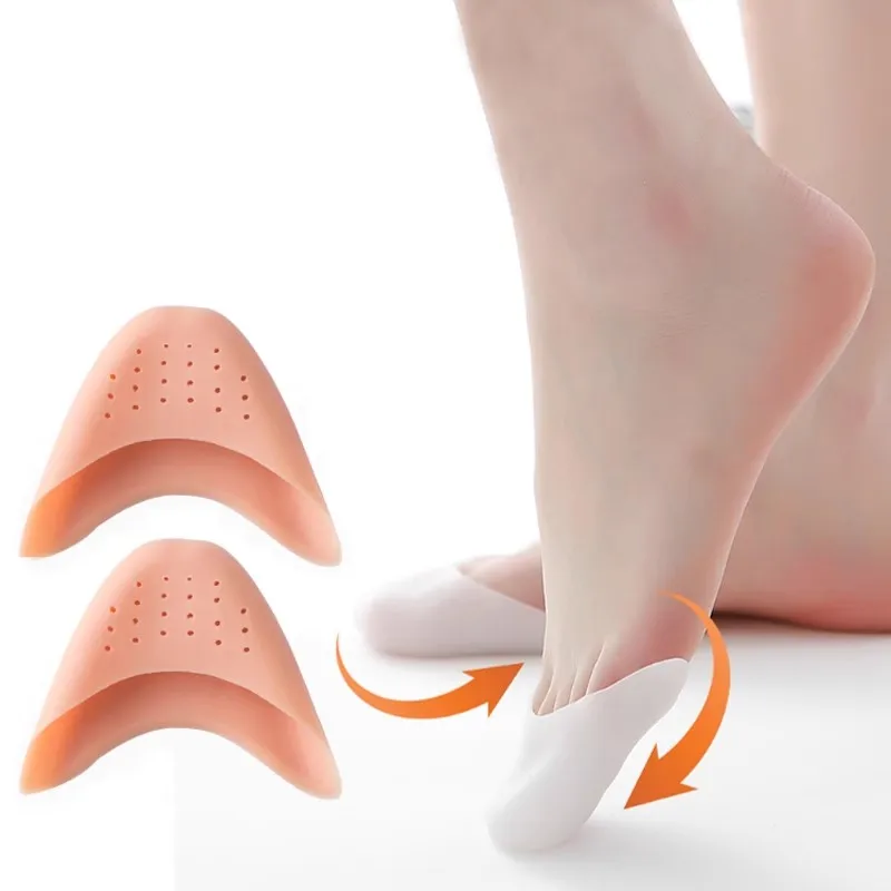 2pcs Silicone Gel Toe Pads for Pointe Shoes Ballet Dance Foot Big Toe Protection Cushion Topper Cover Protector Pouch Reusable
