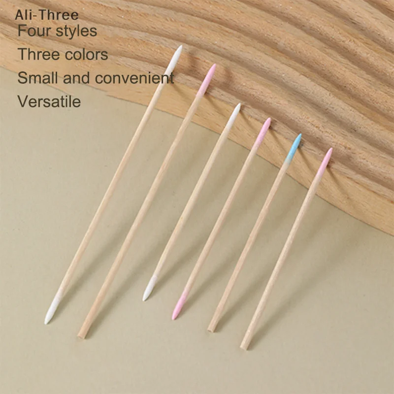 100pcs Micro Wood Cotton Swab Eyelash Extension Tools Tatoo Microblading Cleaning Wooden Sticks Cosmetic Cotton Brush Buds Tip