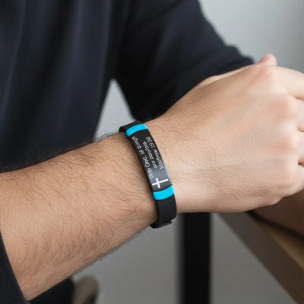 Glow-in-the-Dark Christian Cross Bracelet for Women Men Luminous Relious Inspirational Wristband Blacelet Party Jewelry Gifts
