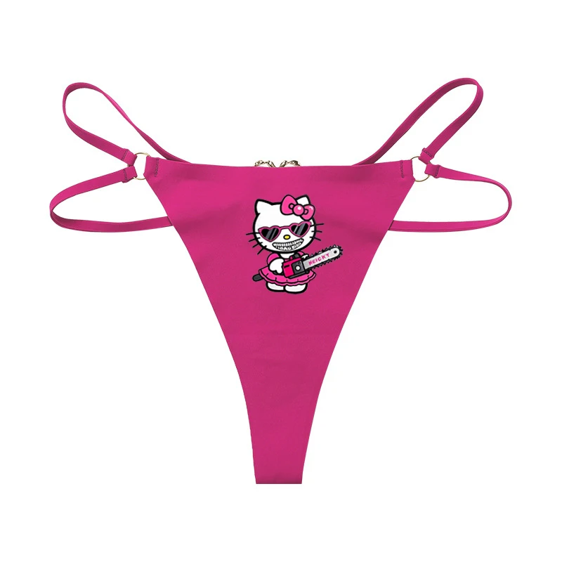 Hello Kitty крутые женские стринги из ледяного шелка с металлическим кольцом в форме сердца, сексуальное эластичное бесшовное нижнее белье без показа, фиолетовые милые стринги Hello Kitty крутые женские стринги из ледяного шелка с металлическим кольцом в форме сердца, сексуальное эластичное бесшовное нижнее белье без показа, фиолетовые милые стринги