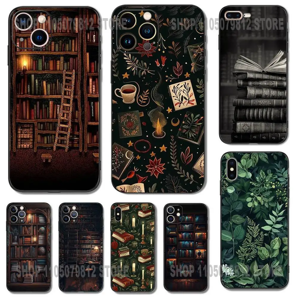 

Read Books illustration Phone Case For iPhone 17 16,15,14,13,12,11,Pro,XS,Max,XR,Plus,Mini Soft Silicone Black Shockproof