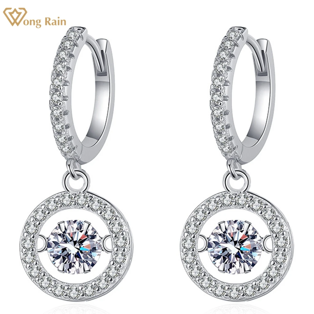 

Wong Rain 925 Sterling Silver Real D Color Moissanite Diamonds Gemstone 18K Gold Plated Drop Dangle Earrings Fine Jewelry Gifts