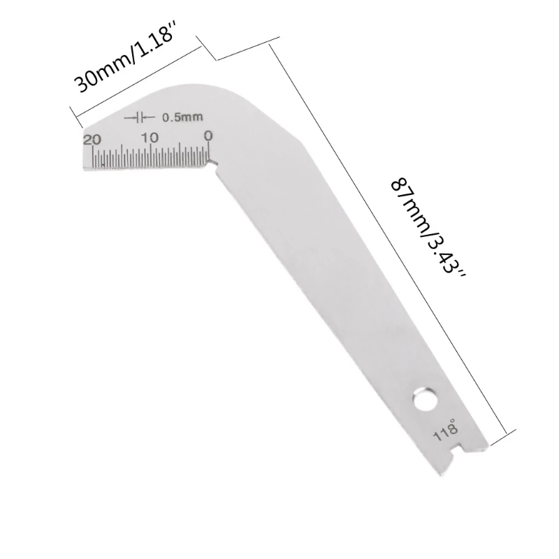 118 Degree Drill Template Gauge Bits Pattern Stainless Steel Corner Front Edge Sharpening Measuring Tool Woodworking Tools