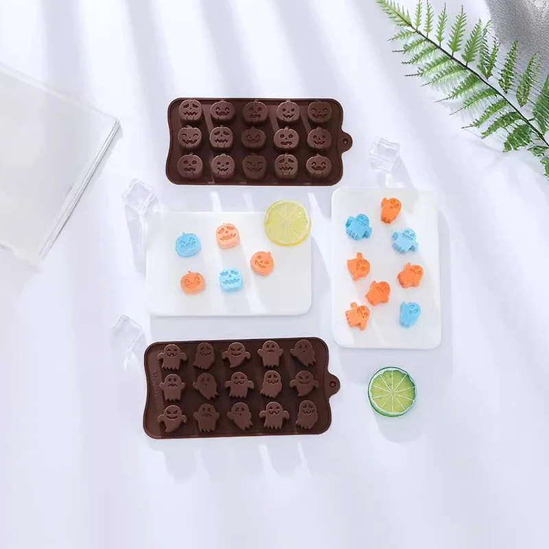 /KQM/Silicone Molds Ghost Pumpkin DIY Halloween Chocolate Candy Baking Mold Mold Cake Dessert Decoration Halloween
