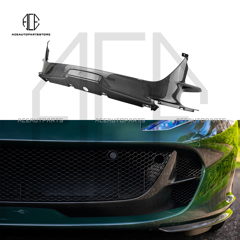 

Dry Carbon Fiber OEM Front Bumper Aero Insert Replacement Fit For 2017-2020 Ferrari 812 Superfast Plain Weave Body Kit