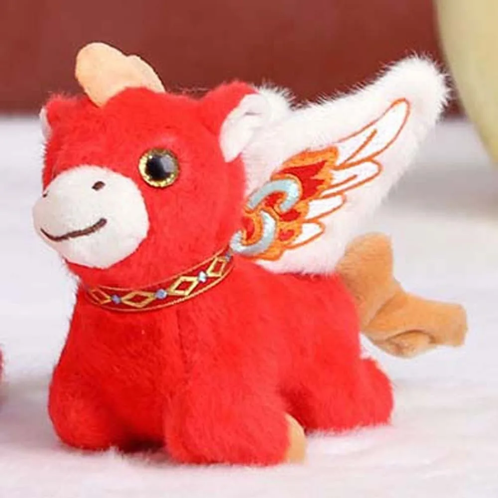 

Милый китайский зодиакальный лошадь с вышивкой, полиэстер, брелок-талисман в виде лошади, мягкий мультяшный кулон счастливой лошадью