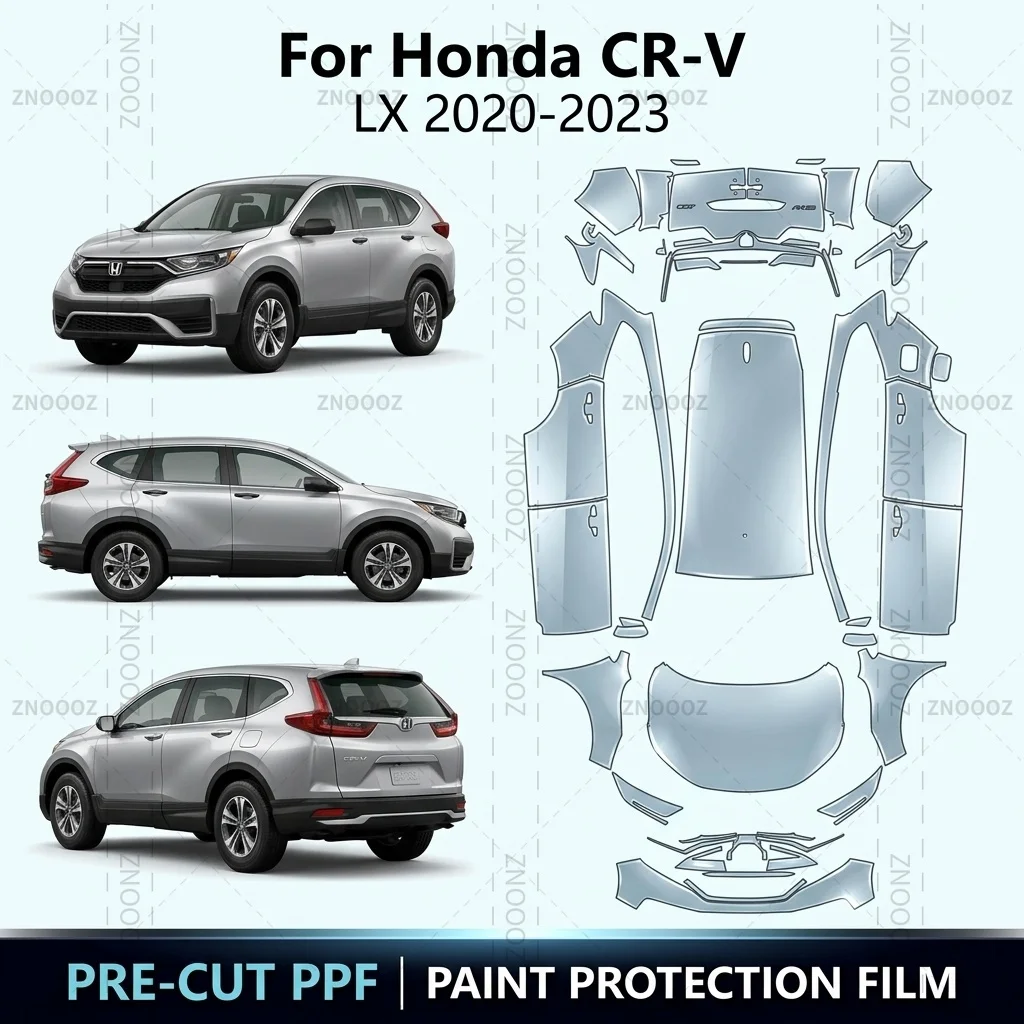 Für Honda CR-V LX 2020-2023 8,5Mil Lackschutzfolie PPF-Kit TPU Selbstheilend Anti-Kratz Vollfahrzeug Glänzend Transparent Matt Schwarz