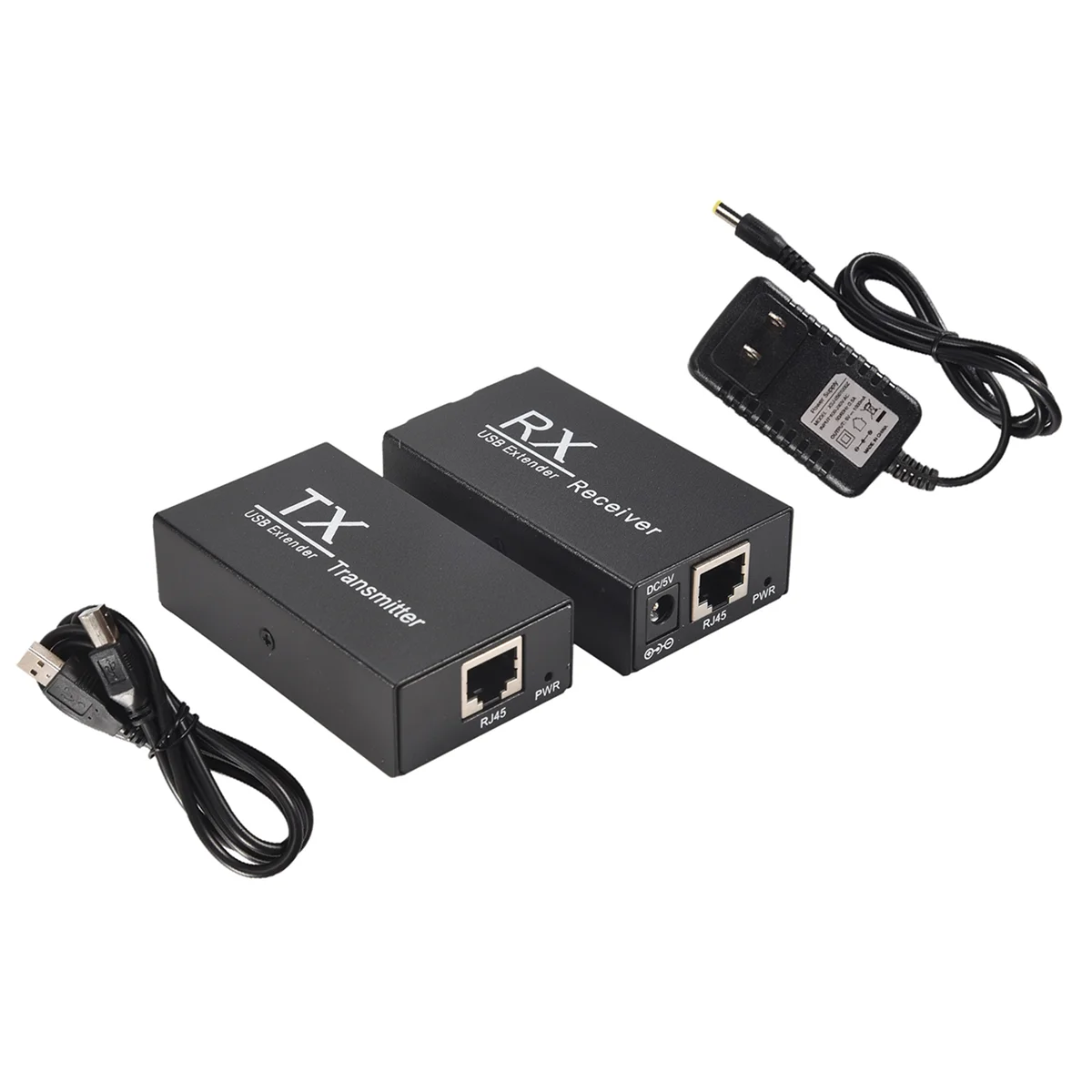 

ABIT 120M USB Extender 4 Port USB1.1 Hub Extender over RJ45 Ethernet USB UTP Extension Transmitter Receiver-US Plug