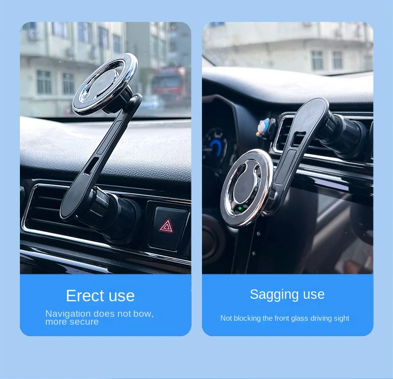 Magnetischer Autotelefonhalter, Ständer, universelle Halterung für iPhone 15/14/13, Samsung-Stützhalterung, GPS, kompatibel mit MacSafe – Detail 4