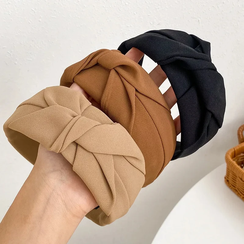 Ikat Kepala Rajut Mode Terbaru untuk Wanita, Warna Solid, Ikat Rambut Kain untuk Anak Perempuan, Ikat Rambut Lembut, Aksesoris Rambut, Hiasan Kepala