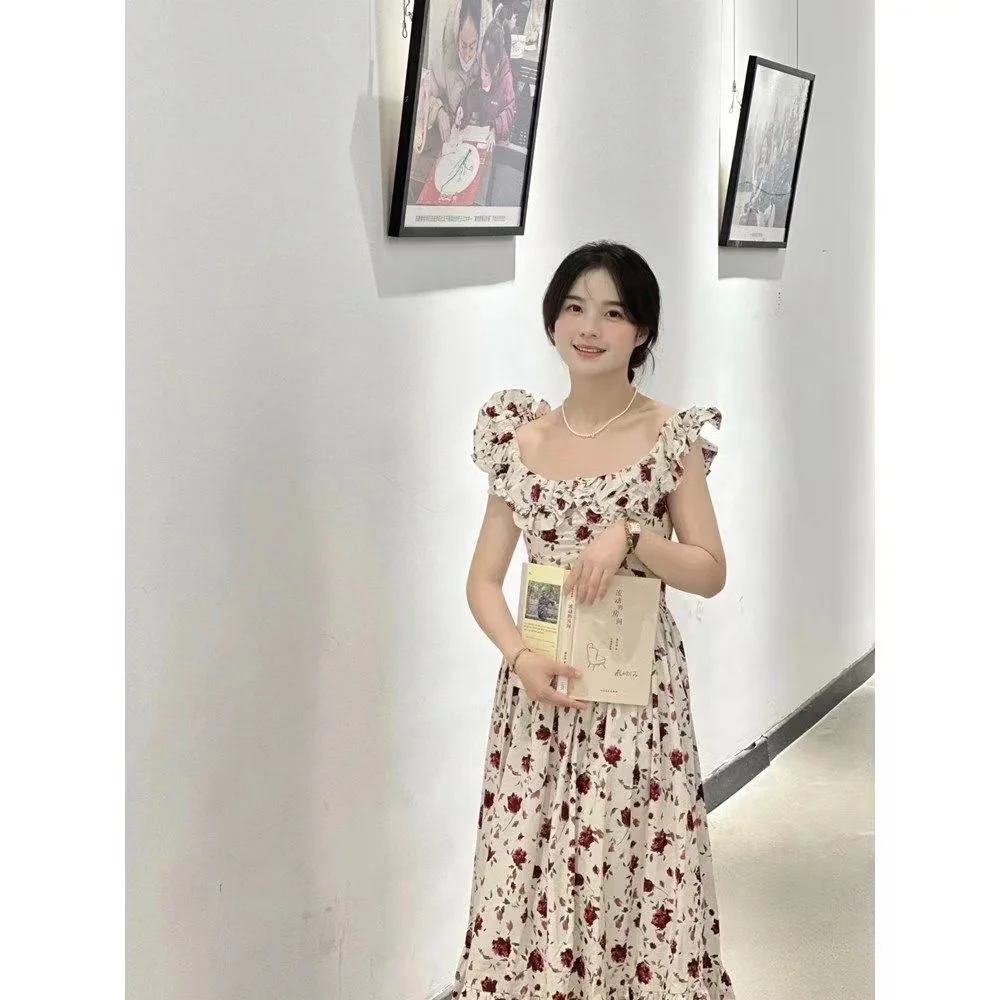 Vestidos femininos bordados borboleta tule saia festival ao ar livre artístico doce sonhador conto de fadas jovem em camadas elegante