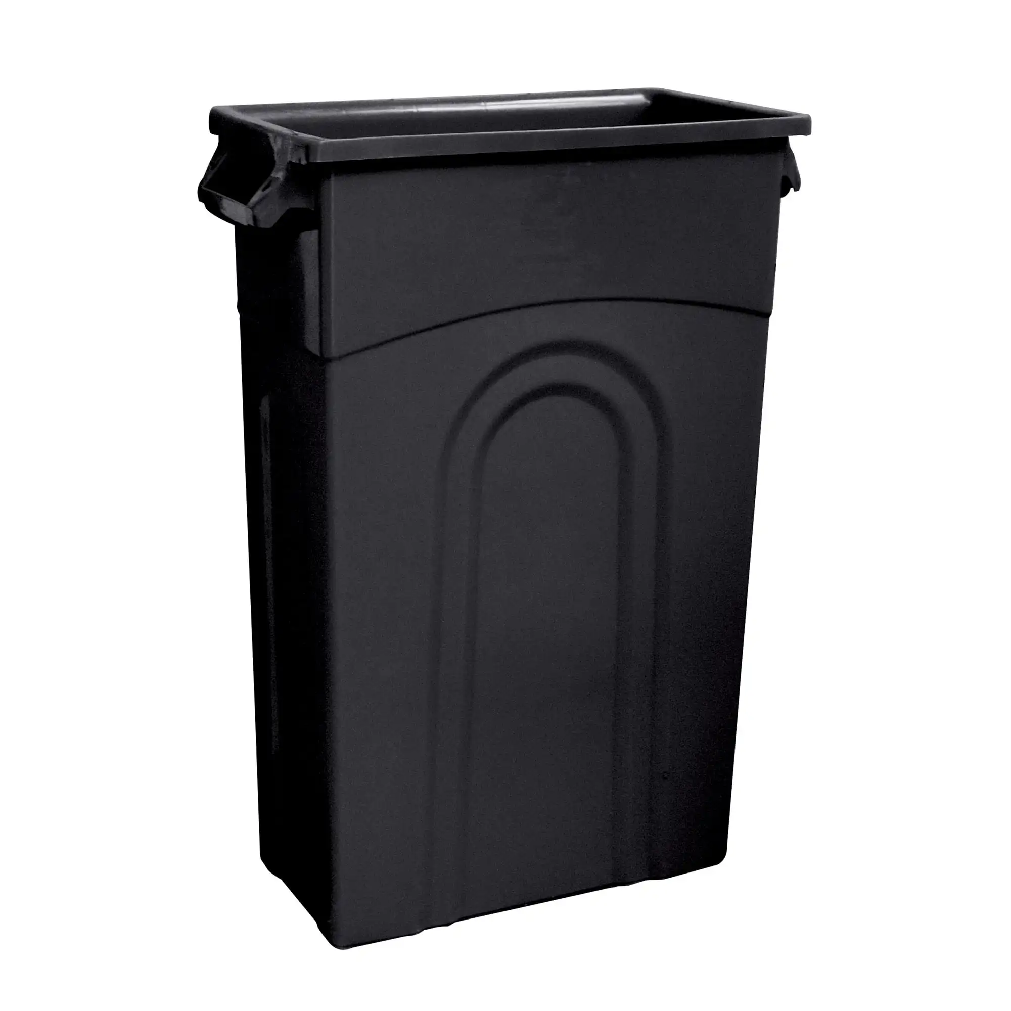 23 Gallon Heavy Duty Plastic Highboy Garbage Container, Black, 1 Each