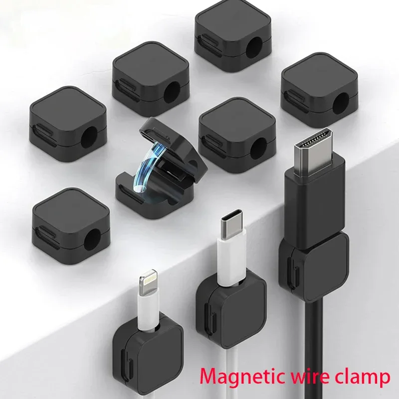 

​ Магнитные зажимы для кабеля, регулируемый держатель шнура, клейкий органайзер под столом, органайзер Mgmt для домашнего офиса, автомобиля, настенная настольная тумбочка ​ ​ **