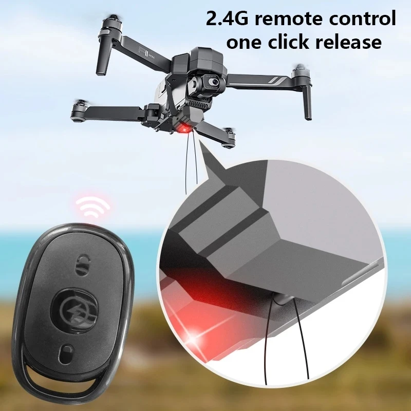 Universal Drone Transport Thrower Drop Device with Remote Control, Strap Installation Air-Dropping Telescopic Bar Spreader