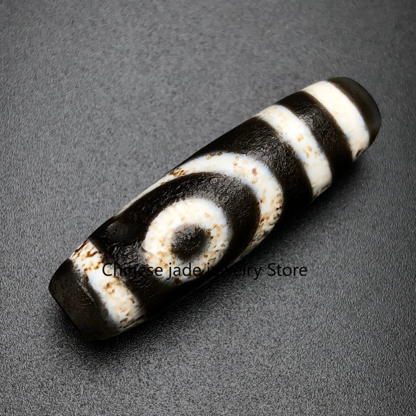 Rare Tibetan Buddhism Agate 2 Eyes Totem Dzi Bead Amulet Necklace Pendant G725