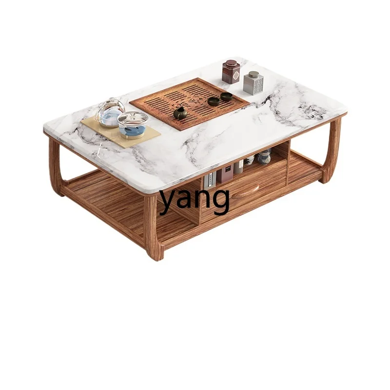 

LMMNew Chinese Style Ugyen Wood Marble Tea Table Modern Minimalist Solid Wood Kung Fu Tea Table