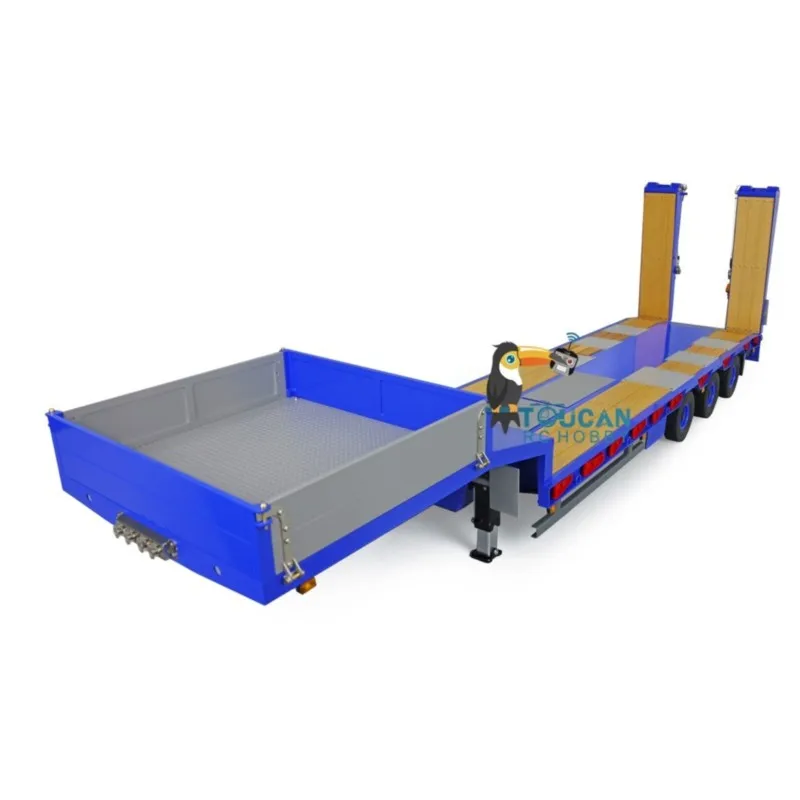LESU 1/14 Metal RC Trailer with Light Module Hydraulic Electronic Lifting Painted Finished Engineering Vehicle THZH1510