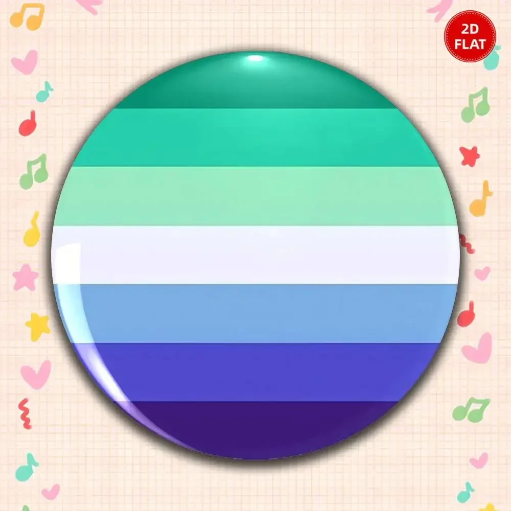 2026 Latest Style Classic Style 2D FLAT Gorgeous Round Anime Plastic Brooch Pin Unisex Lapel Badge Fun Gift