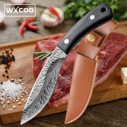 Professional Handmade Forged Knife Stainless Steel Boning Knife with Sheath Slicing Meat Cleaver Knives Pocket Wooden Handle BBQ