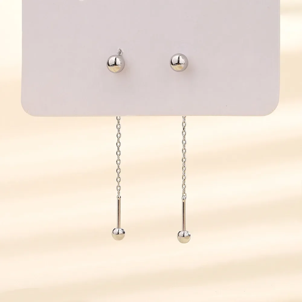 

Женские серьги-гвоздики из серебра 925 пробы, с короткой цепочкой и винтовой пряжкой