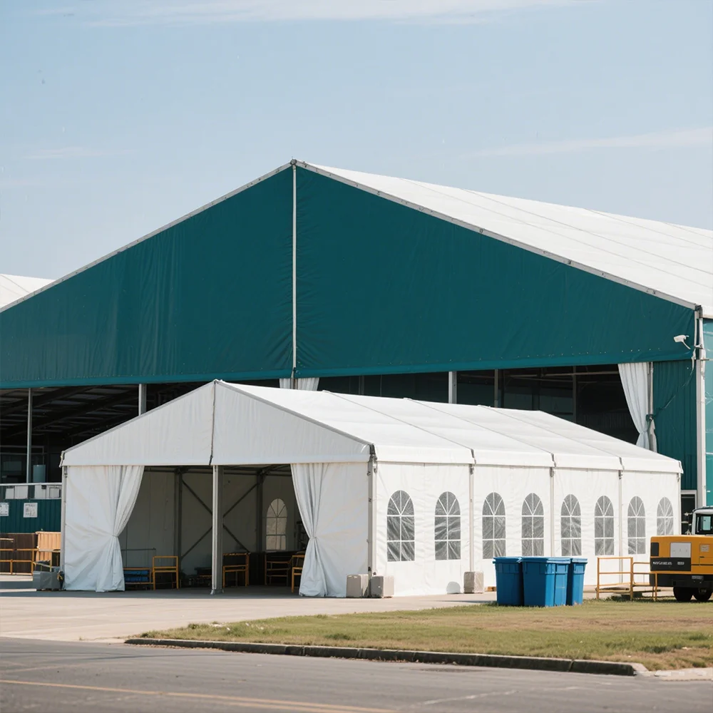 Custom Large Industrial Warehouse Storage Tent Heavy Duty Aluminum Frame Waterproof Marquee Workshop Clear Span Design