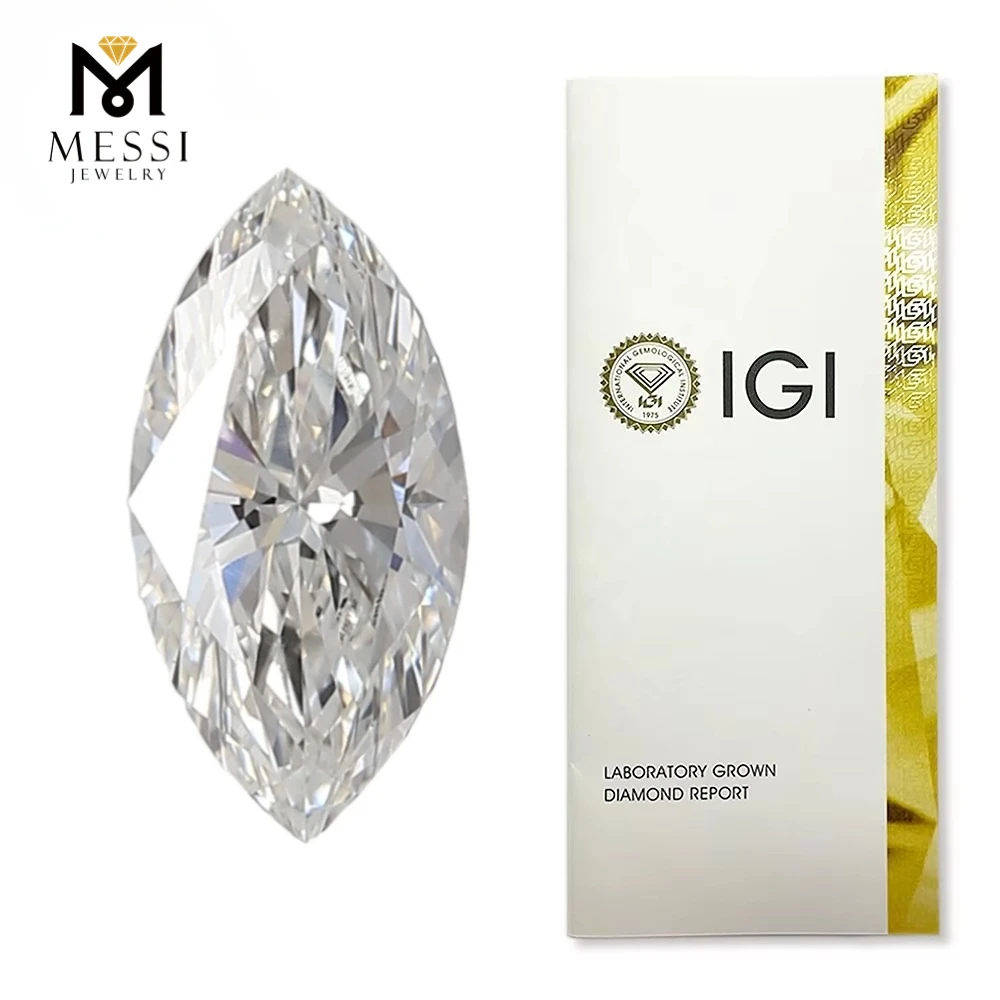 Messi Jewelry With IGI Certificate Marquise Shape Lab Grown Diamond 1ct 1.5ct 2ct 2.5ct 3ct CVD HPHT Fancy Shape Diamonds stone