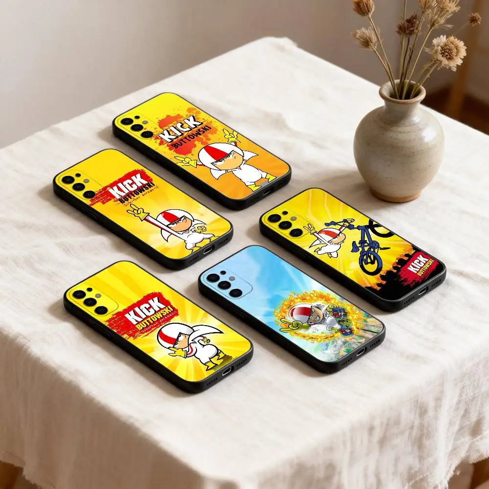 

Kick Cartoon Buttowski phone Case For Samsung S26,25,24,21,22,23,30,20,Ultra,Plus,Fe,Lite Black Soft Cover