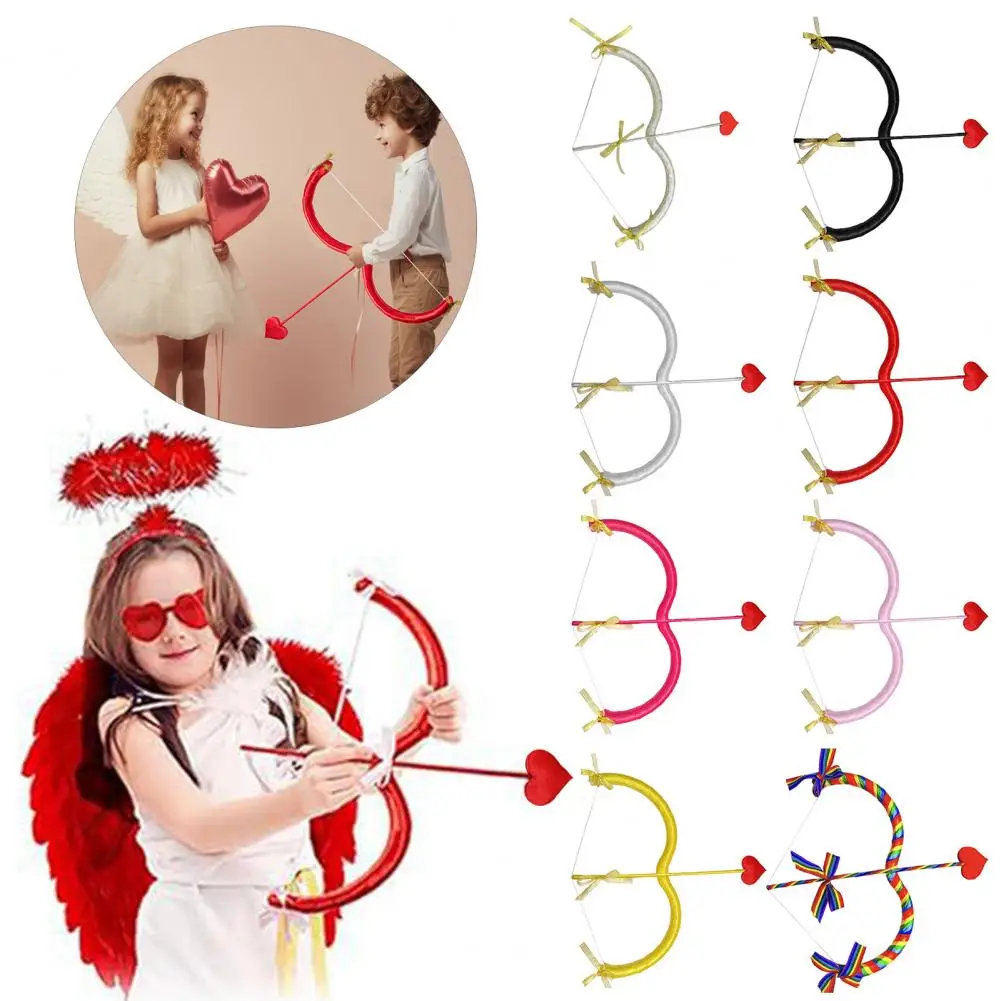 Cupid Bow And Arrow Prop Heart Shape Bow Decor Valentine Day Photography Filming Stage Costume Stage Performance Accessories