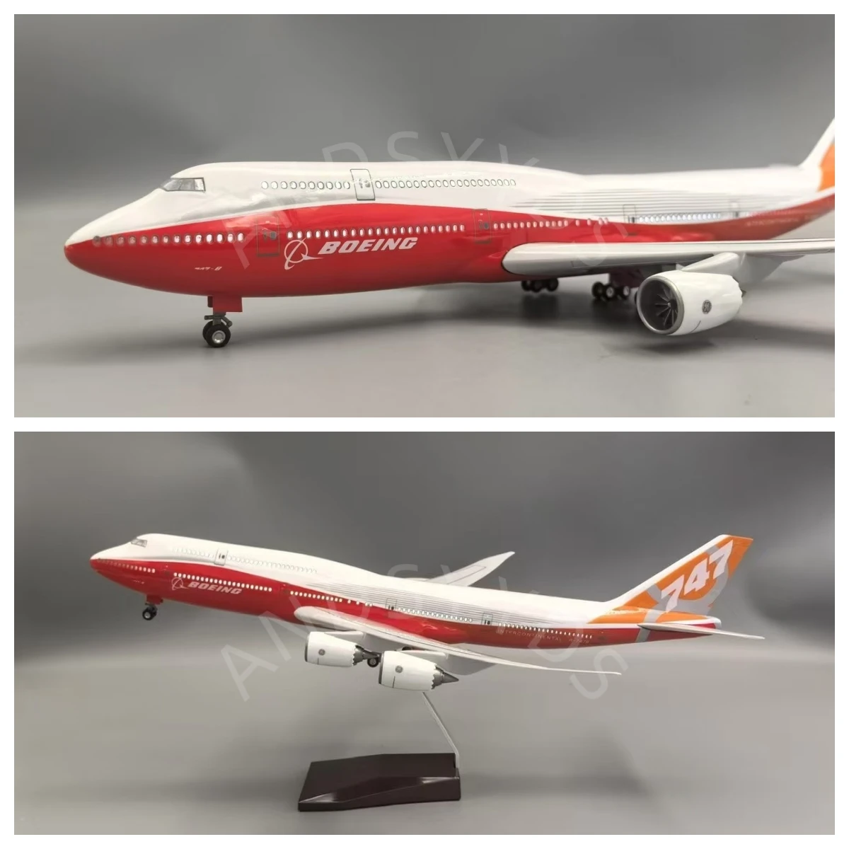 New 1/160 Scale Aircraft Prototype Boeing 747-8 Model Plane 47CM Resin Die-cast Airplane Display Collectible Model Kit