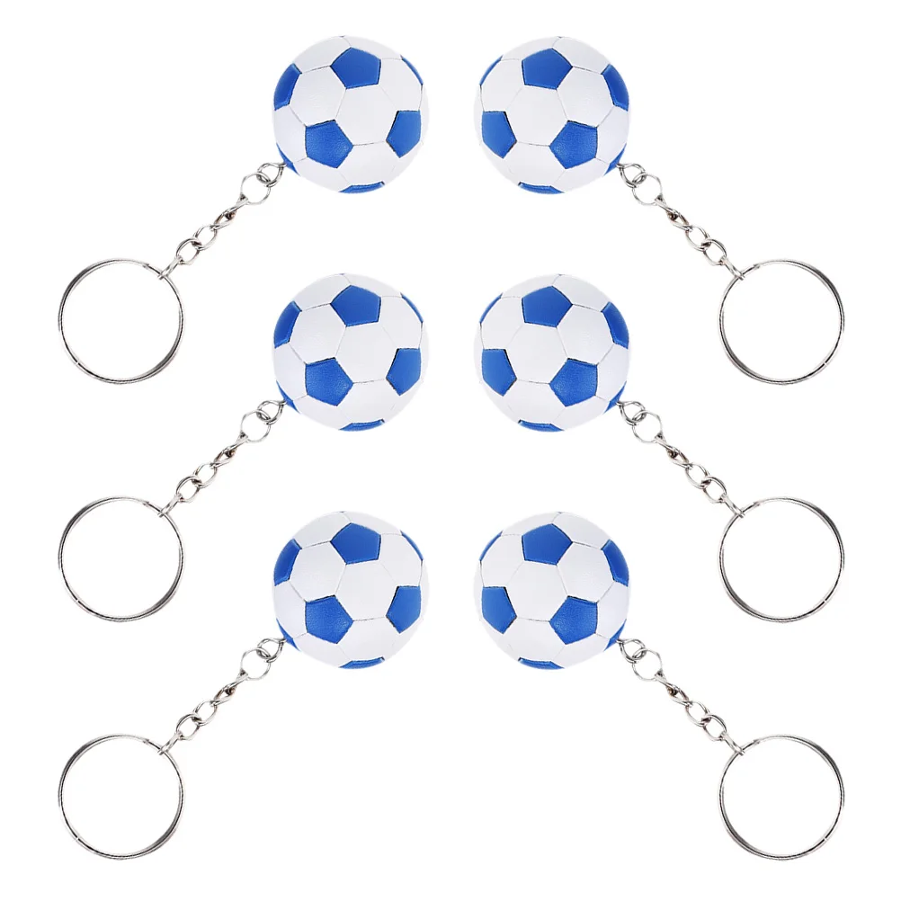 

6 Pcs Football Keychain Soccer Party Favors Bag Pendant Multi Function Decorative Keychain Portable Diy Supplies Hanging Compact