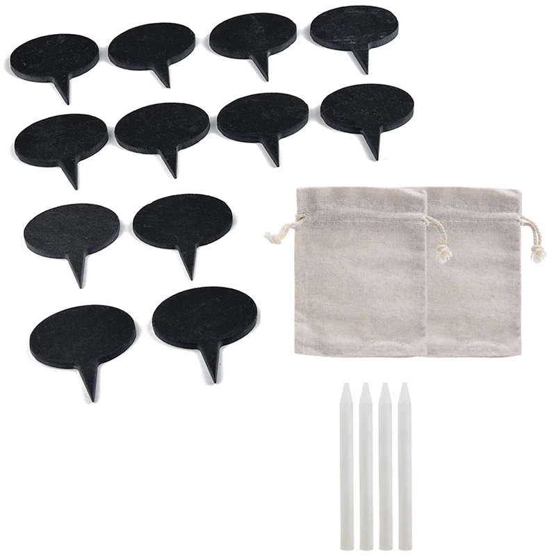 A06R Cheese Markers for Charcuterie Board, Set of 54PCS Slate E Labels Sign,  Markers Set, Cheese Name