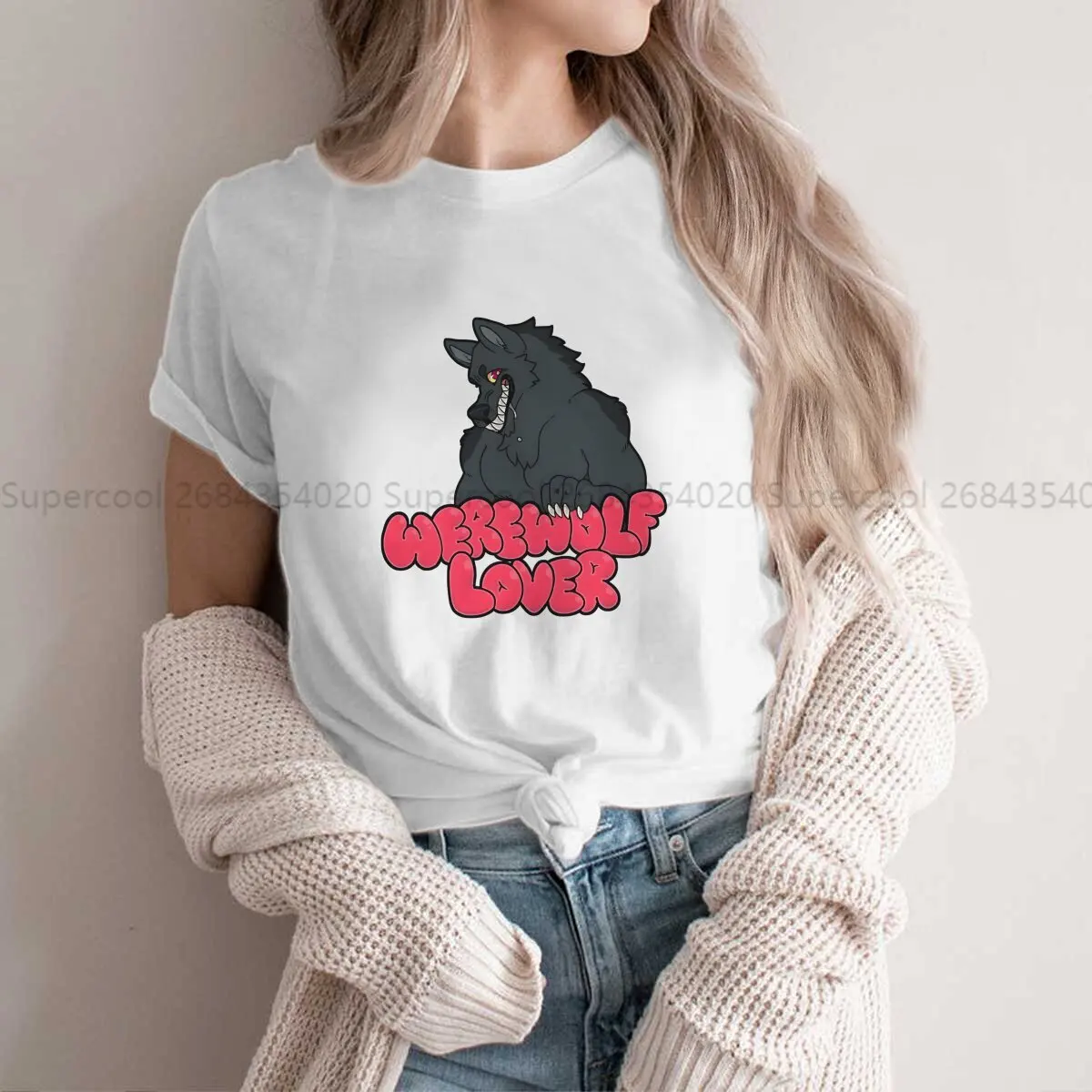 

Werewolf Wolfman Polyester TShirt for Women Lover Soft Casual Sweatshirts T Shirt