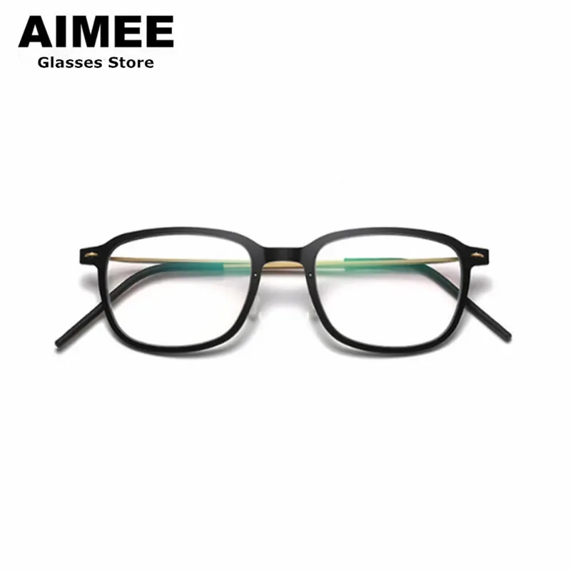 Denmark Brand Screwless Ultralight Glasses Frame Men Women Retro Square Prescription Eyeglasses Optical Blue Light Spectacles