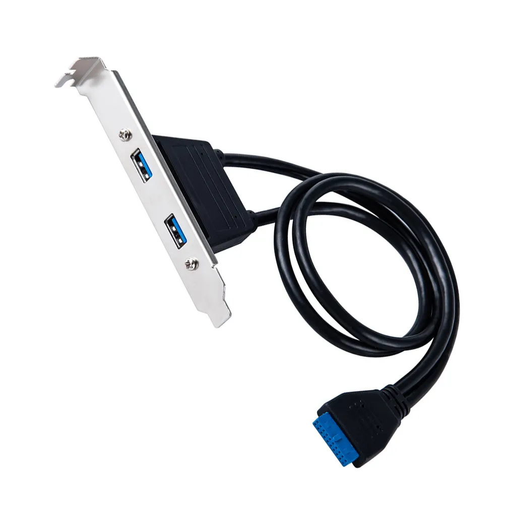 Computer Chassis Pci Slot USB 3.0 Expansion Bracket 20Pin Header Adapter Converts to Dual USB 3.0 Rear Panel Ports Hardware