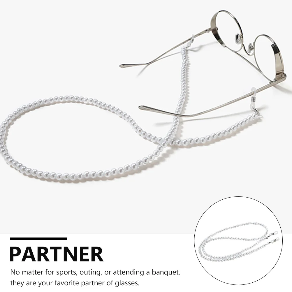 

Retro Imitation Pearls Glasses Chain Anti Slip Durable Eyeglasses Cord For Sports Outing Banquet Sunglasses Pendant Face Mask