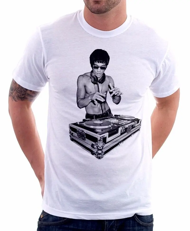 Kung-Fu DJ rave printed cotton T-shirt 9273Anime Pattern Summer Cartoon Printing  Short Sleeve   