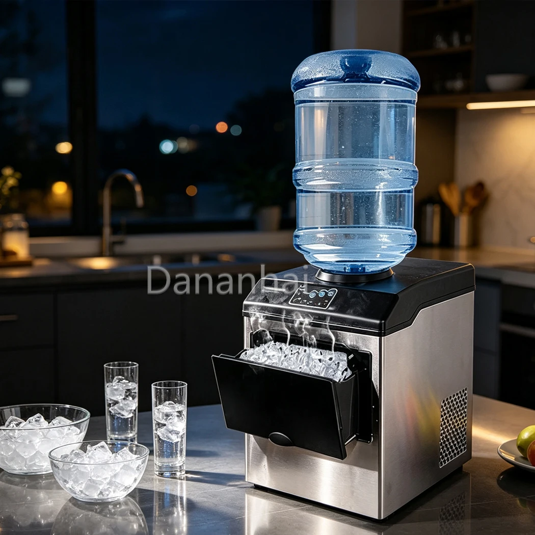 Compact Countertop Ice Maker Machine Ice Cube Maker For Household Kitchen Small Bar Beverage Shop