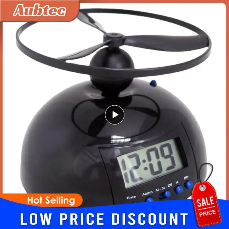 Flying Alarm Clock Novelty Digital LED Alarm Clock Gadget Helicopter Chopper Propeller Clock Creative Gift for Wake Up Heavy