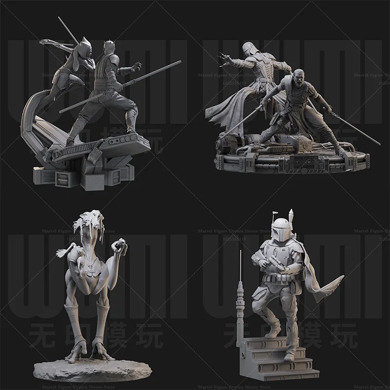 

Традиционный гоночный автомобиль-челнок в масштабе 1/24 1/18 ‌ Alien Creatures Fett DIY Самособранная кукла GK 3D из смолы, белая модель