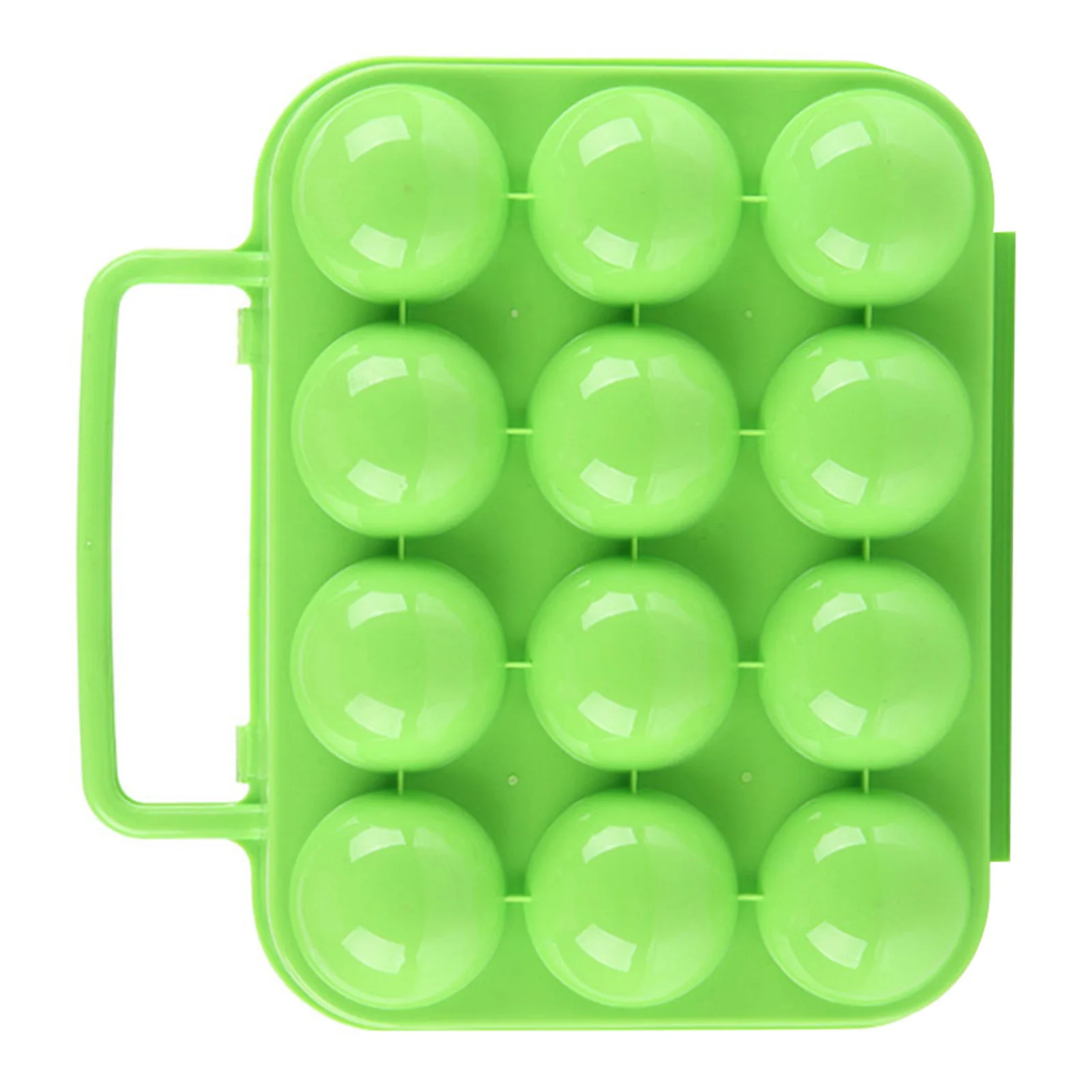 

12 Eggs Portable Egg Carrier Box Strong ABS Plastic Material Secure Lock Cover for Picnic Camping Green Plastic Egg Container