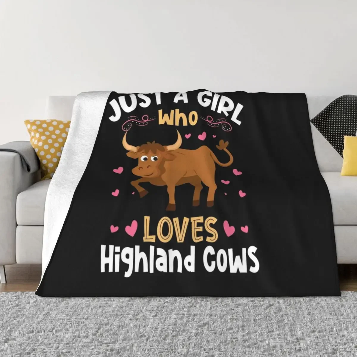 

Just a Girl who Loves Highland Cows Throw Blanket Cute Plaid Cute Blankets