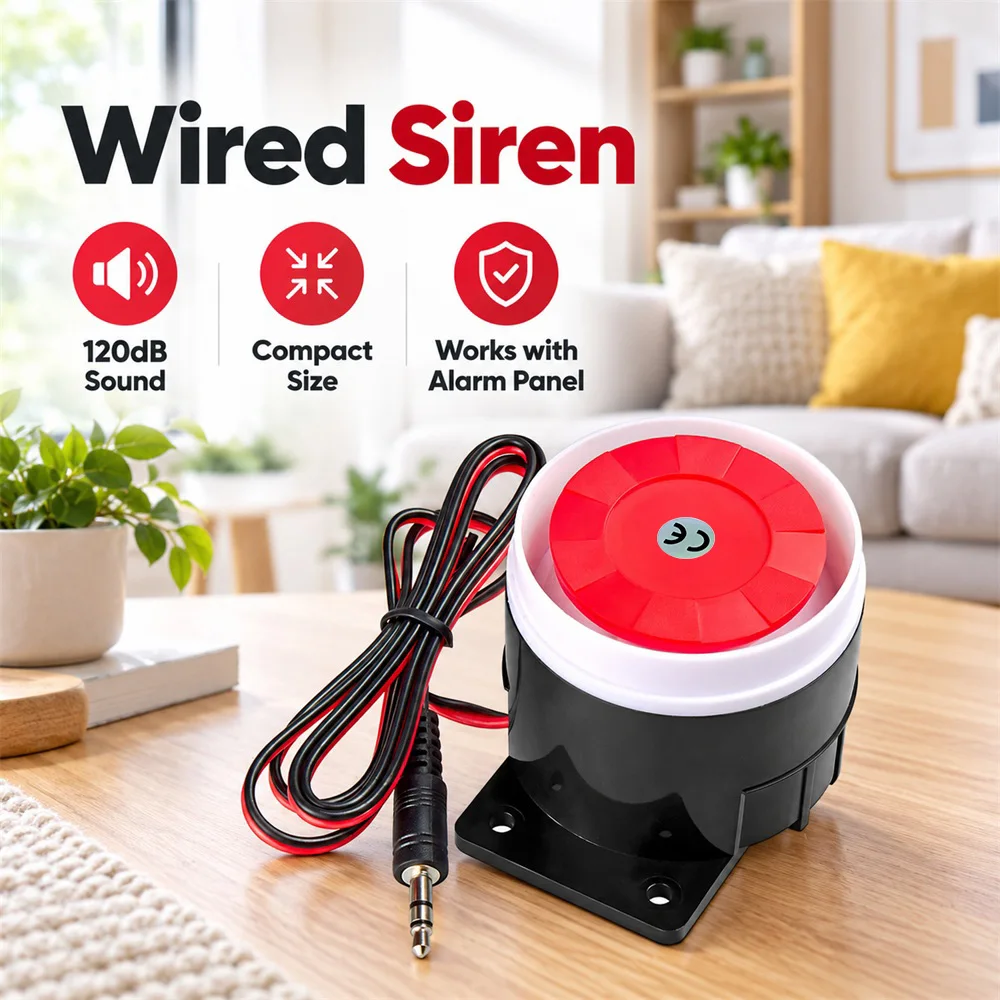 KERUI 120dB Loudly Siren Mini Wired Siren Horn For Wireless W18 W20 Home Alarm Security System
