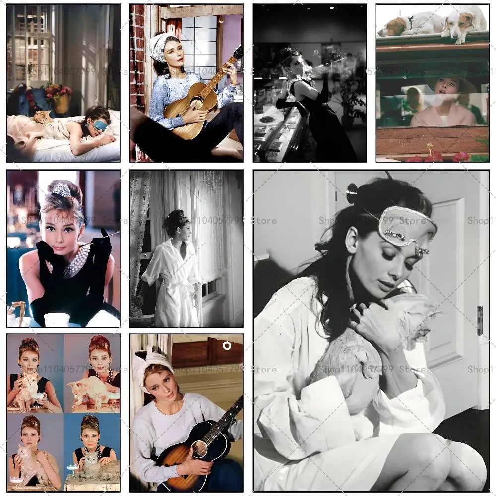 Breakfast At T-Tiffanys Love Movie Poster Self-adhesive Wall Mural Art Waterproof Sticker For  Decor High Quality Print Gift